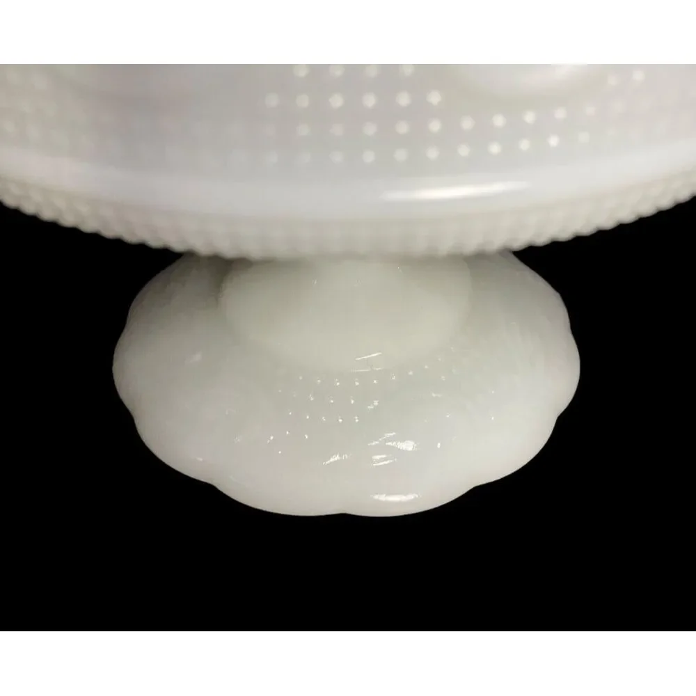 Vintage E.O. Brody Co. Milk‎ Glass Pedestal Bowl Made in USA 5.5